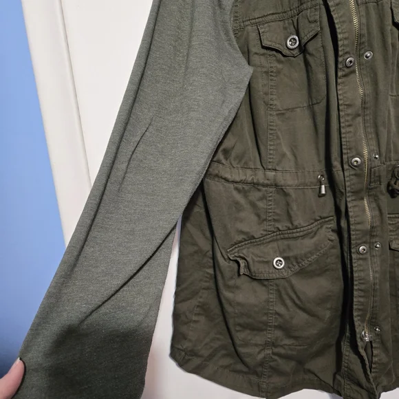 Torrid Olive and Gray Utility Jacket - Picture 4 of 7